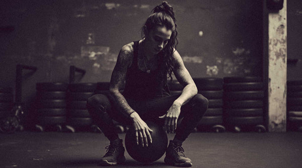 female athlete in a gritty gym - zoba fuel
