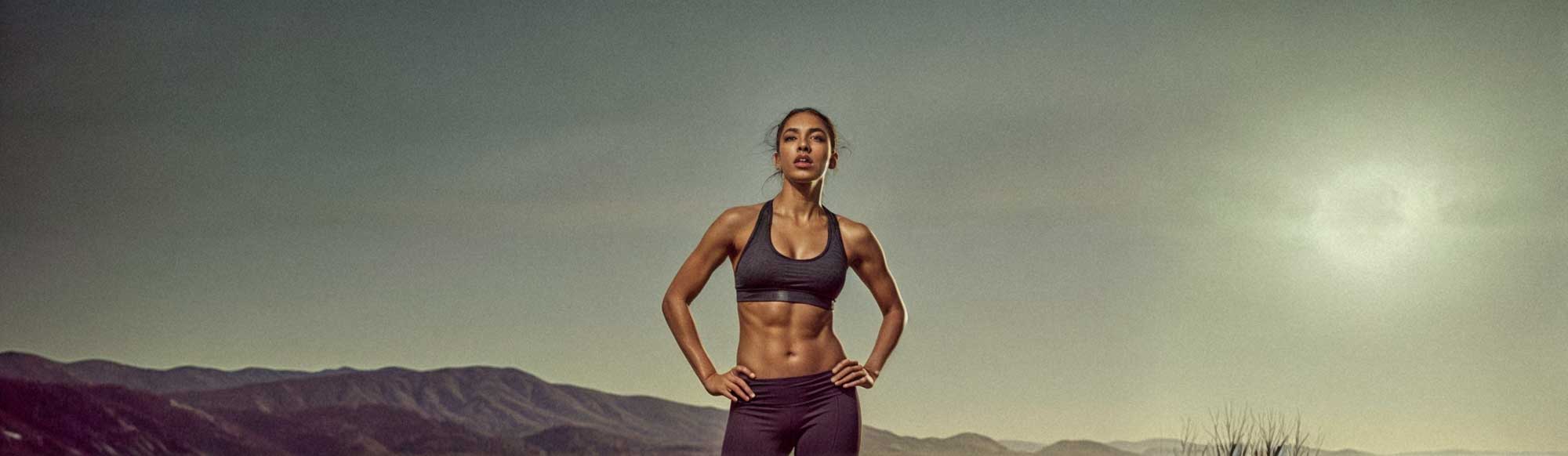 female athlete-energy drink mix powder