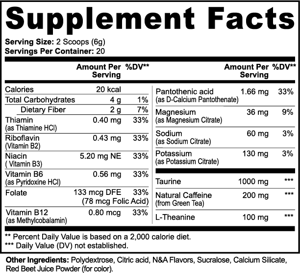 Guava Berry Energy Drink Powder Mix