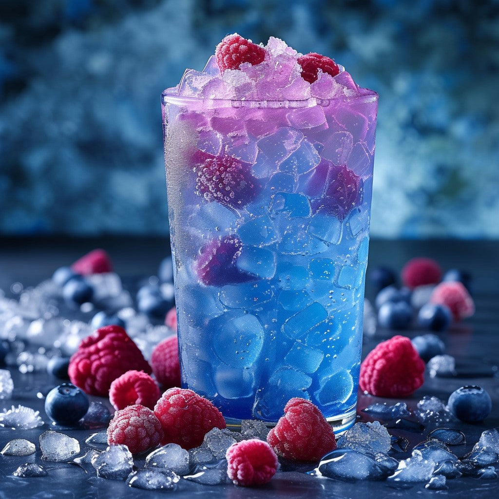 Zoba Fuel - Icey glass of Hydraflow Blue Raspberry Electrolyte Drink Mix