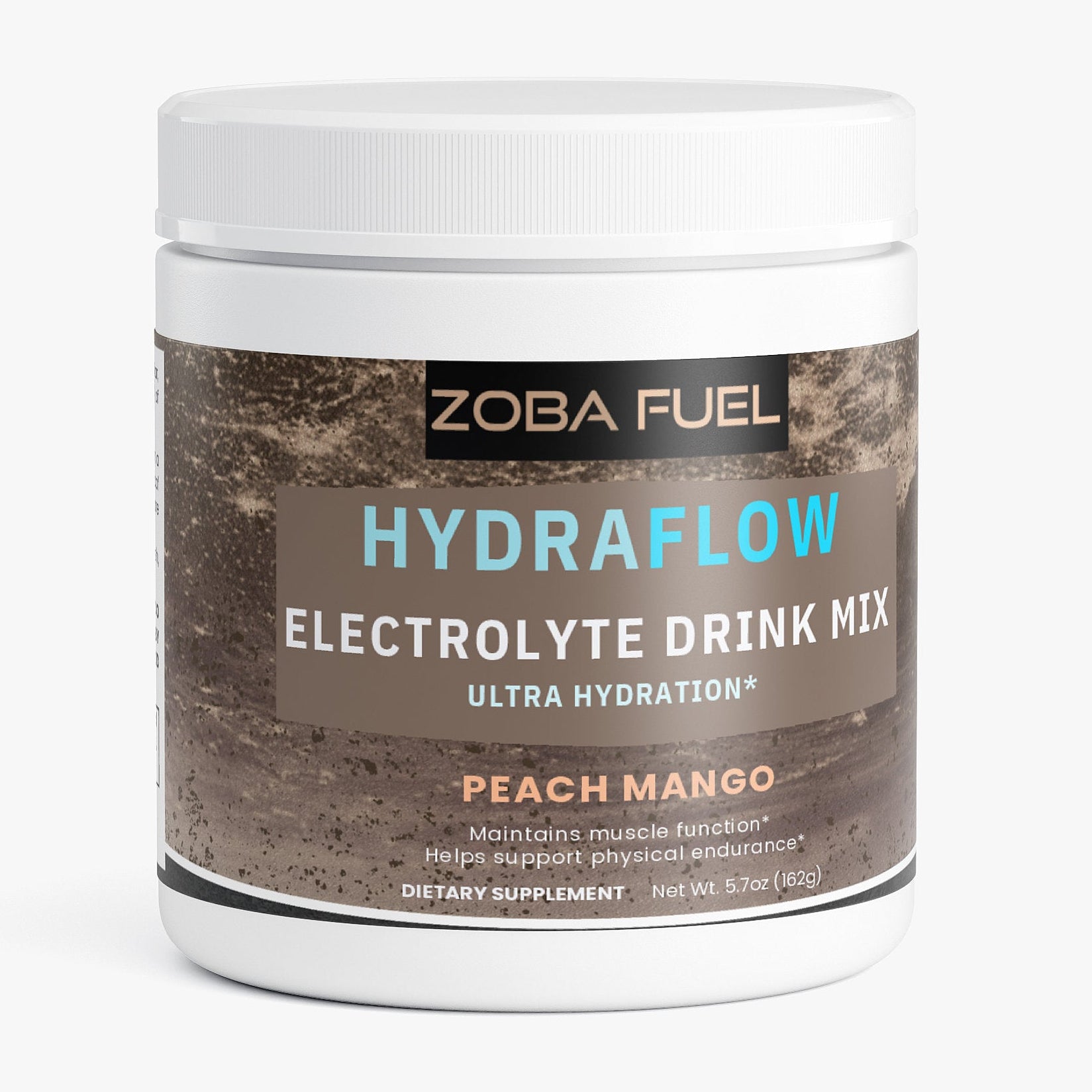 Zoba Fuel Hydraflow Electrolyte Drink Mix container on a white background