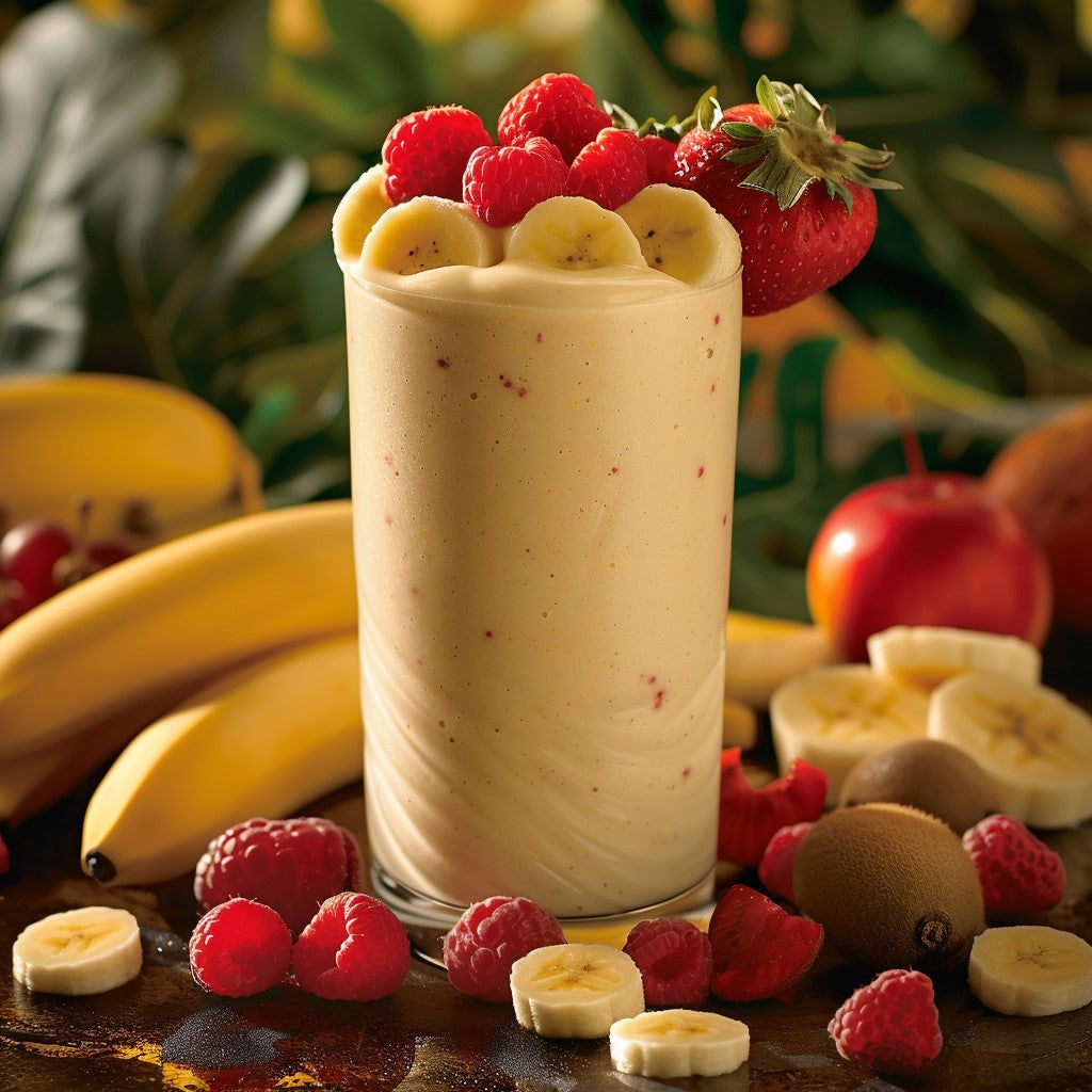 zoba fuel - glass of caramel whey protein